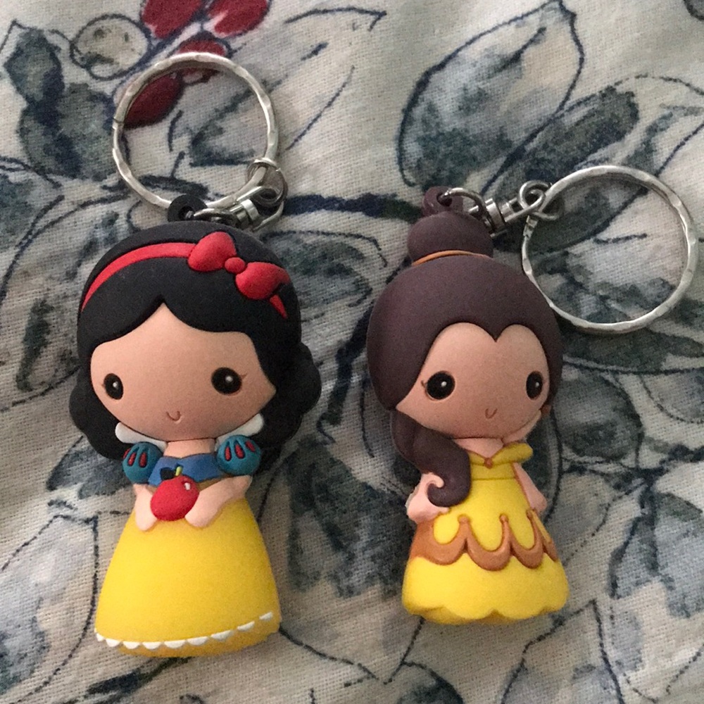 Disney Belle and Snow White keychains